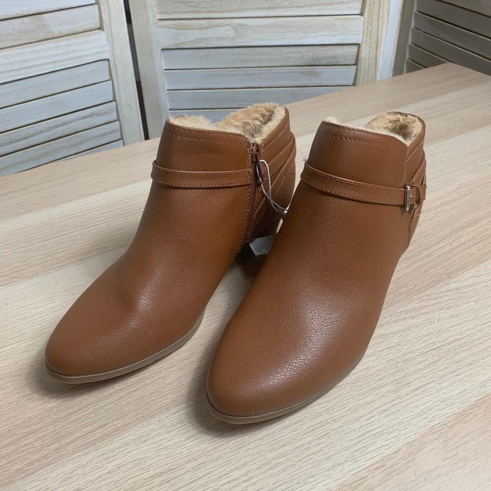 Ankle Boots Fur Trimmed Brown Size 9 NEW Retail $44.99